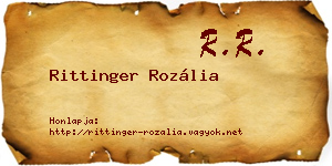 Rittinger Rozália névjegykártya